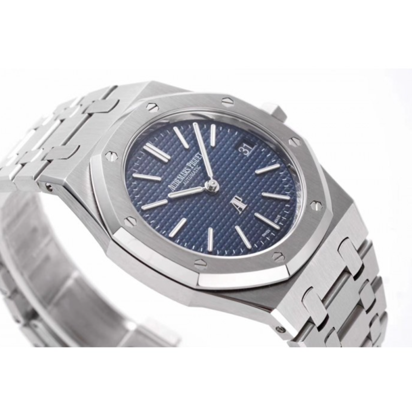 AP ROYAL OAK EXTRA THIN 39MM 15202ST.OO.1240ST.01 SS BLUE DIAL SWISS 2121 - IP Empire Replica Watches